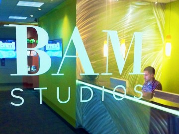 BAM Studios new 2011 branding up on on our front door.