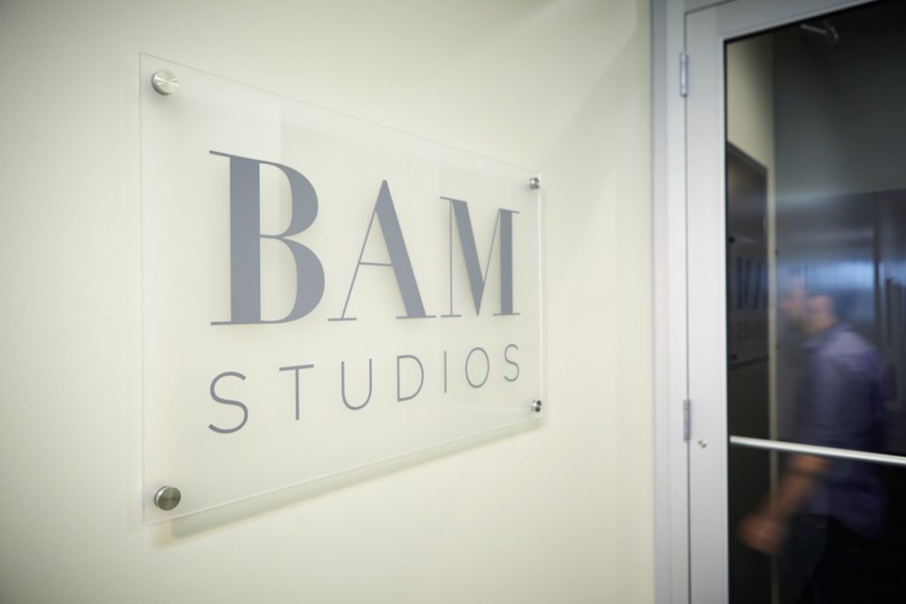 BAM Studios Entry sign
