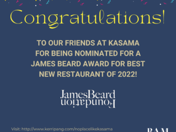 Congratulations Kasama on your James Beard Award nomination!