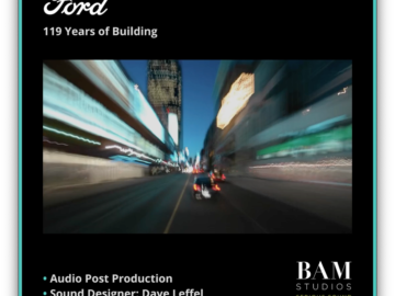 BAM handles Audio Post-Production for Ford’s latest TV campaign!