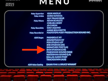 BAM’s credit for HBO’s «The Menu»